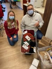 Senior Academy’s String Theory group donated dozens of knitted scarves and hats for clients at the IU Student Outreach Clinic, held every Saturday to care for uninsured and underserved residents of Indianapolis. The clinic provides medical, dental, legal, and social services and is staffed by IU students and supervising faculty.